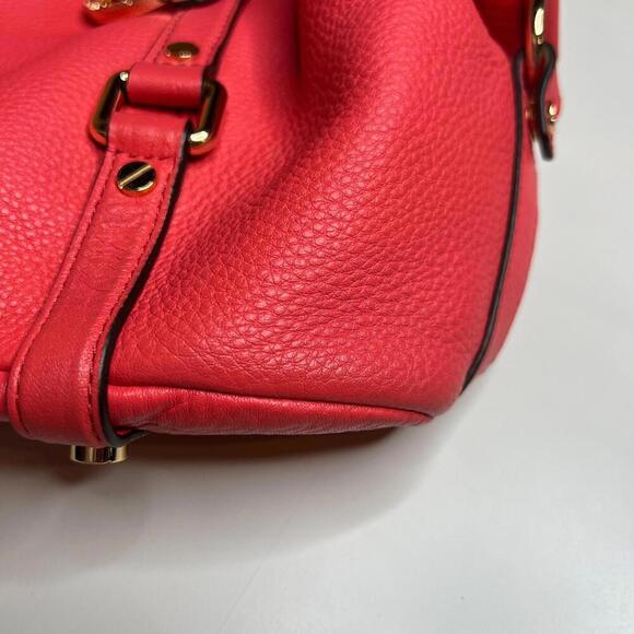 Michael Kors Pink Leather Satchel Crossbody Bag with Gold Hardware – MK Charm - Picture 7 of 12